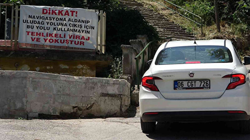 Uludağ yolunda navigasyon tehlikesi: Uçuruma götürüyor