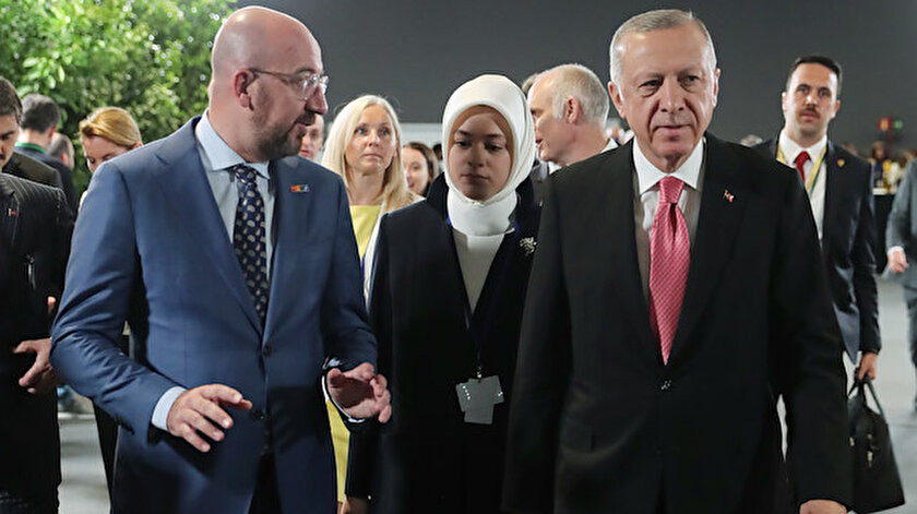 Cumhurbaşkanı Recep Tayyip Erdoğan, Avrupa Birliği (AB) Konseyi Başkanı Charles Micheli kabul etti