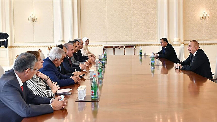 Aliyev TBMM Başkanı Şentop’u kabul etti