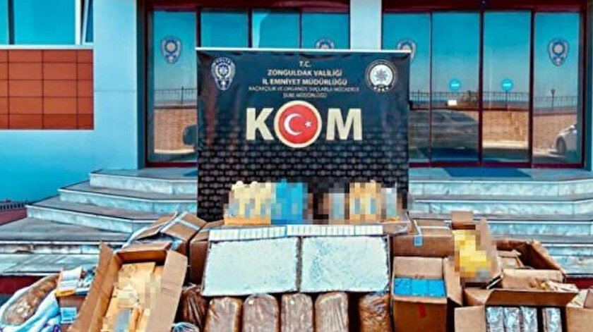 Zonguldakta düzenlenen operasyonda 188 bin makarona (filtreli sigara kağıdı) el konuldu