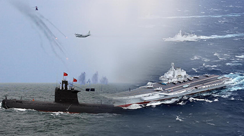 Çin ordusunun 39 savaş uçağı ve 13 gemi ile Tayvan ablukası sürüyor
