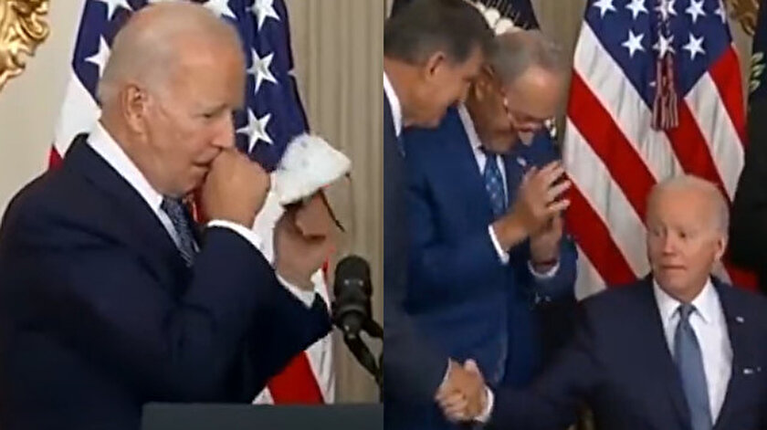 Biden imza törenindeki hareketleriyle yine gündem oldu