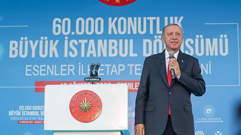 ​Cumhurbaşkanı Recep Tayyip Erdoğanın 60 Bin Konutluk Büyük İstanbul Dönüşümü Esenler İlk Etap Teslim Töreni konuşması 19 Ağustos
