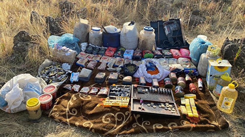 Vanda PKKlı teröristlere ait malzemeler ele geçirildi