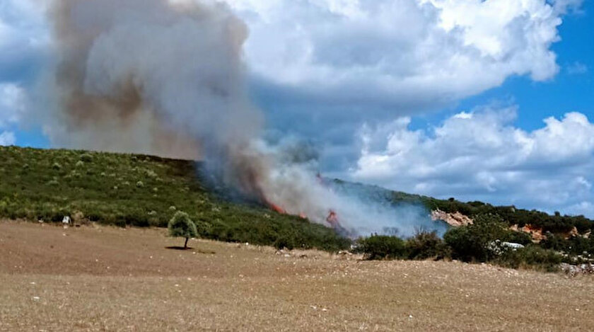 Çanakkale son dakika haberleri... Çanakkalede çıkan orman yangınına müdahale ediliyor