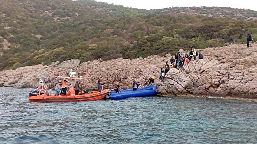 Karaadada mahsur kalan 39 kaçak göçmen kurtarıldı