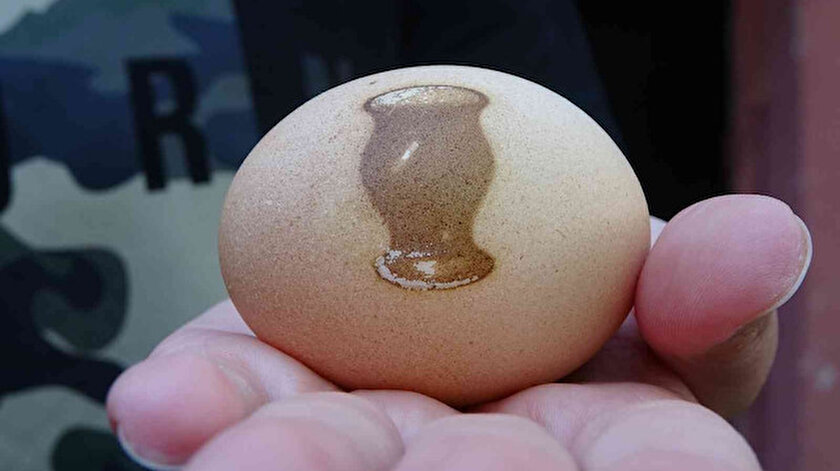 Vazo desenli yumurta: Görenler şaşırdı
