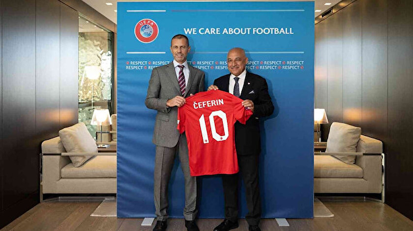 TFF Başkanı Mehmet Büyükekşiden UEFA Başkanı Ceferine ziyaret