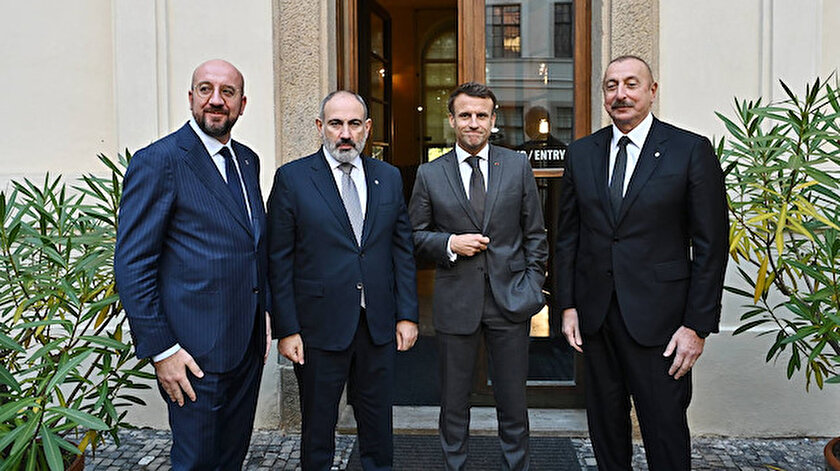 Aliyev, Paşinyan, Macron ve Micheldan dörtlü görüşme