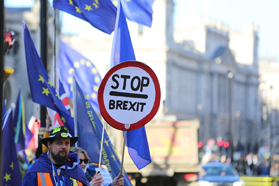 Londra'da Brexit yanlısı ve karşıtı gösteriler devam ediyor.