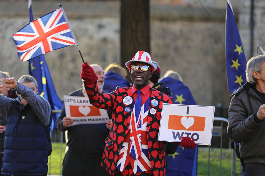 Londra'da Brexit yanlısı ve karşıtı gösteriler devam ediyor.
