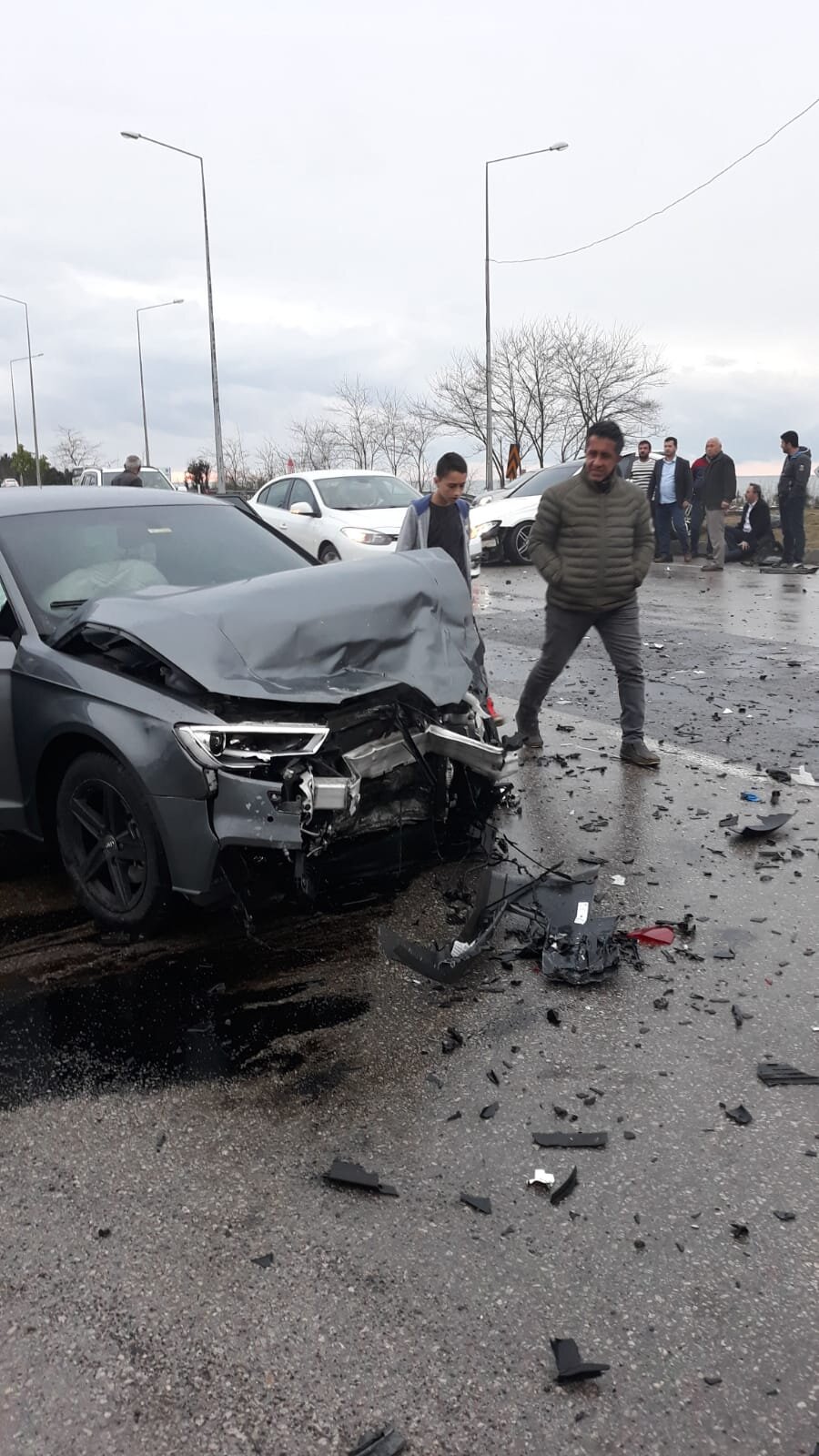 Trabzonspor'un genç yıldızı Hüseyin Türkmen'in geçirdiği kazadan ilk görüntü.