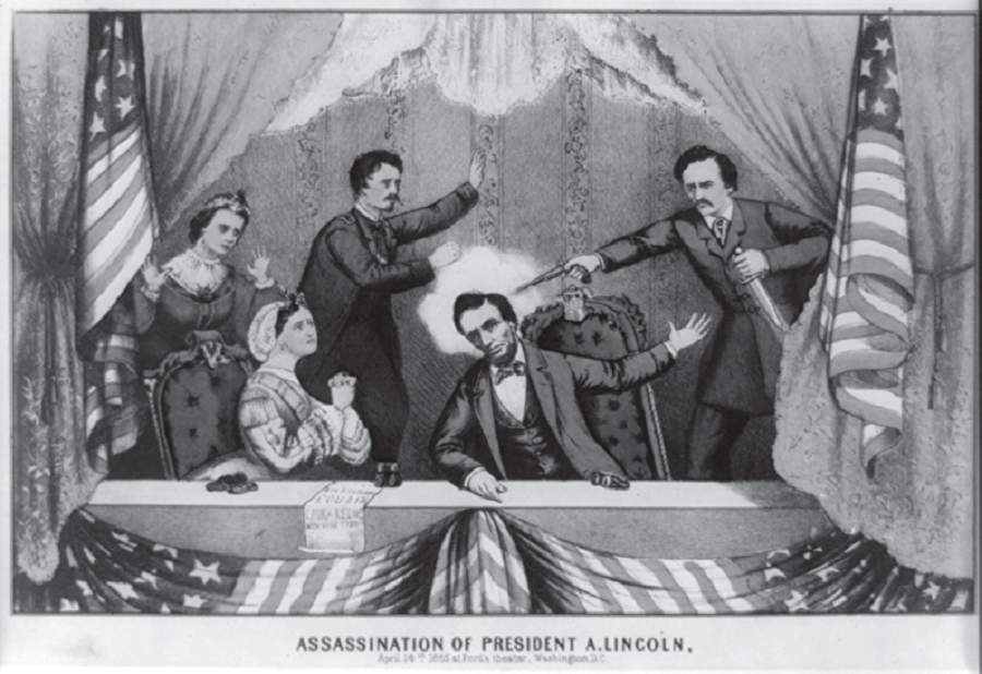 Lincoln'un suikast anı: Abraham Lincoln, ikinci kez Amerikan Başkanı seçilmesinden 1 yıl sonra, Ford Tiyatrosu'nda 26 yaşındaki genç aktör John Wilkes Booth tarafından böyle öldürüldü.