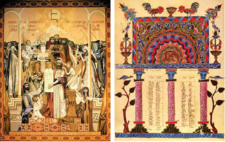 Anadolu’da Ermeniler Anadolu’nun kadim kavimlerinden Ermenilere ait, Ermeni harflerinin kabulüyle ilgili bir resim