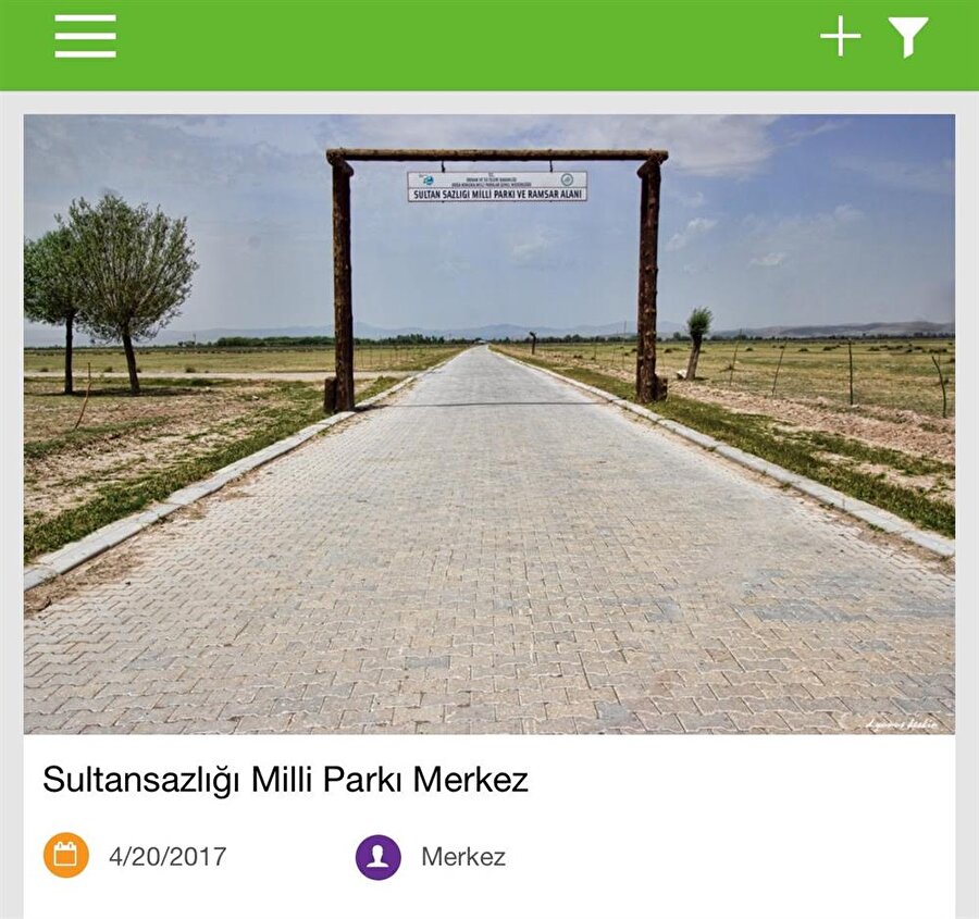 Milli parkların detaylı görünümü. 