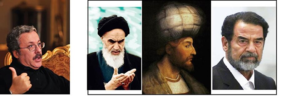 (soldan sağa)vefat eden İran İslam Devrimi’nin öncüsü Ayetullah Humeyni, Şia ile Sünni dünya arasındaki yakınlığı sağlayan bir köprü gibiydi...- Osmanlı’yı kendine en büyük rakip olarak gören Şah İsmail, Portekizlilerle anlaşarak kendince Osmanlı’nın kuyusunu kazacağını düşünüyordu...- Saddam Hüseyin döneminde İran ile Irak arasında sekiz yıl süren savaşta iki Müslüman halkın en değerli elemanları birbirine kırdırılmıştır.