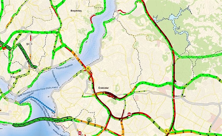 Saat 11.50 itibariyle iki köprüde durum.