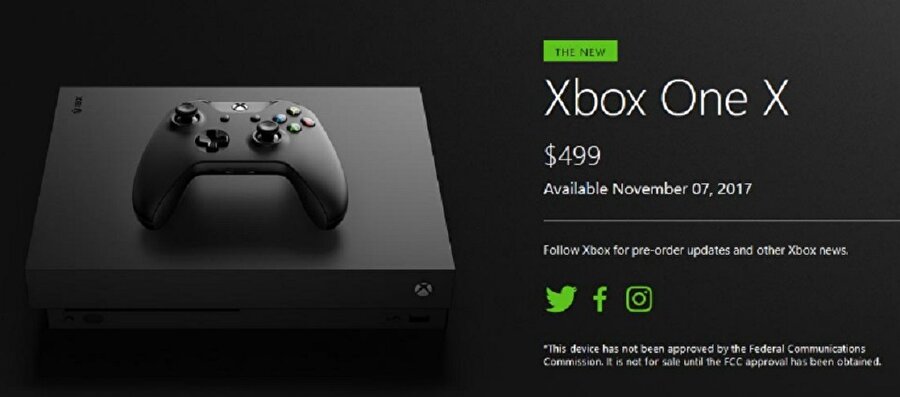 Xbox One X, daha şimdiden birçok farklı internet mağazasında yeni ürün kategorisinde listelere girmiş durumda. 