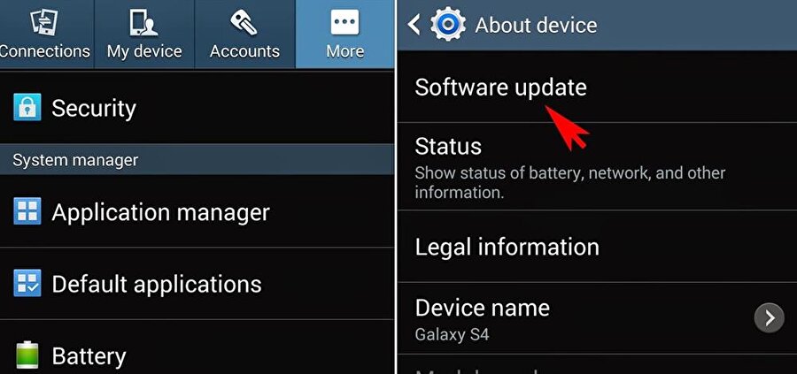 Yeni Android güncellemesini yüklemek isteyenlerin Ayarlar - Telefon Hakkında - Yazılım Güncellemesi yolunu izlemesi gerekiyor. 
