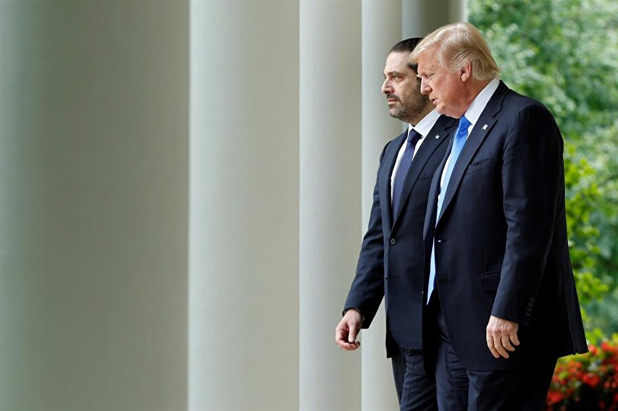 ABD Başkanı Donald Trump (sağda) ve Lübnan Başbakanı Saad Hariri (Solda)