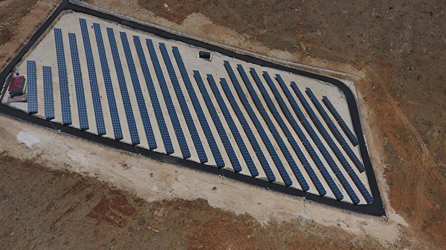 Gaziantep'te kurulan bir güneş enerji santrali.