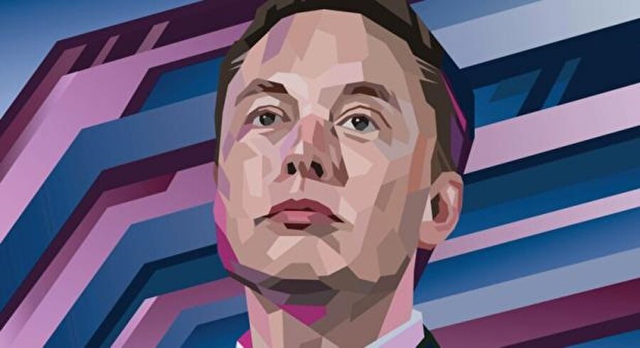 Elon Musk illüstrasyonu. 