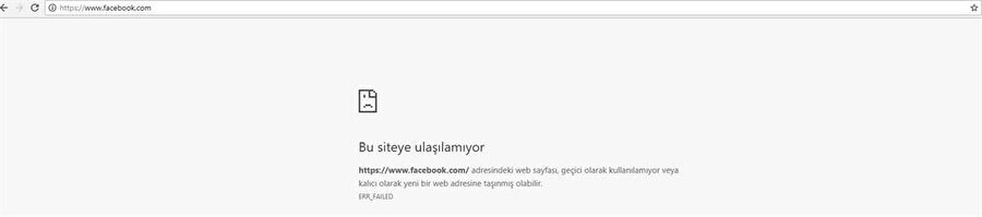 Facebook'a erişmek isteyen kullanıcılar bu tarz bir ekranla karşılaşıyor. 