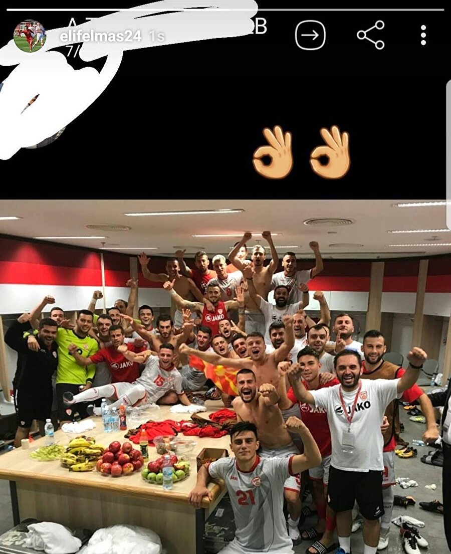 Eljif Elmas'ın karşılaşmanın ardından İnstagram hesabından paylaştığı fotoğraf...
