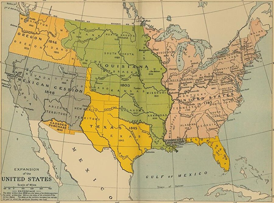 1800 tarihli Amerika haritası.