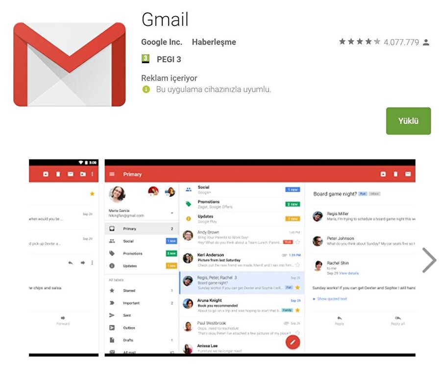 Gmail'in yenilenen Android uygulaması, Ayarlar üzerinden şifre değiştirme işlemlerinin gerçekleştirilmesini sağlıyor. 