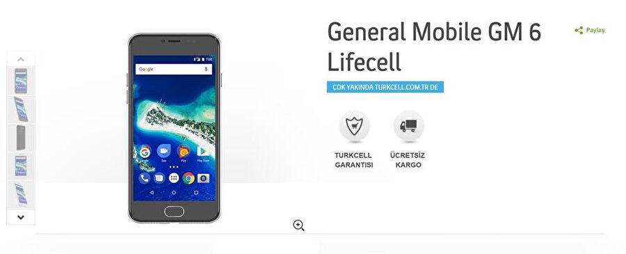General Mobile GM 6 Lifecell'in yakın zamanda Turkcell garantisi ve ücretsiz kargoyla Turkcell.com.tr'de satılmaya başlanacağı da belirtilenler arasında. 