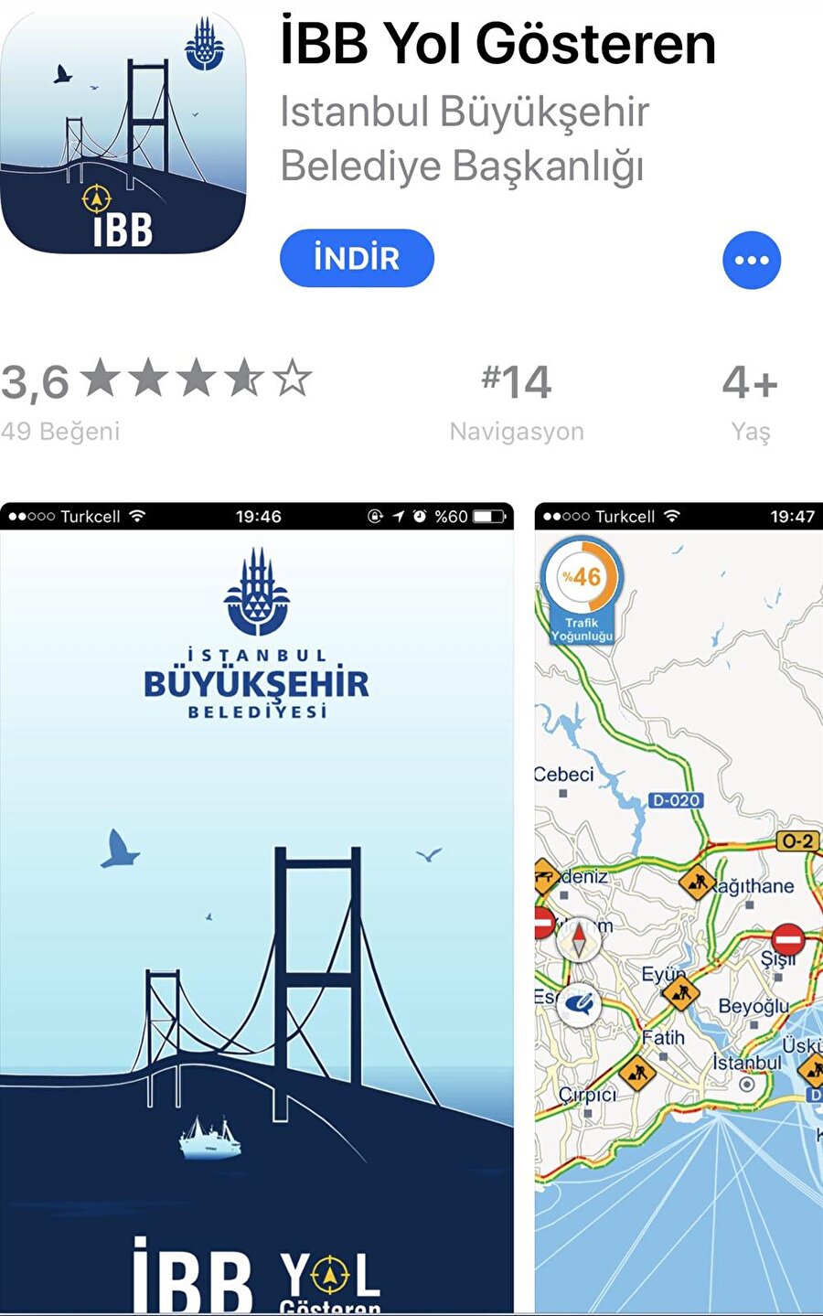 İBB'ye ait uygulama canlı trafik akışı, detaylı haritalandırma gibi birçok şeyi başarıyla gösteriyor. 