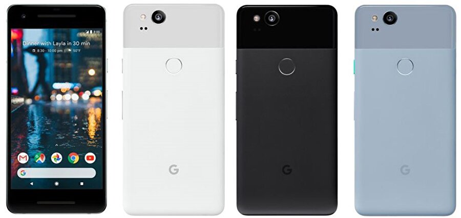 Google Pixel 2 ve Pixel 2 XL'da farklı renk seçeneklerinin sunulacağı da görülebiliyor. Zira sızan görüntülerde siyah, beyaz ve açık mavi renkler gösterilse de belki daha farklı seçeneklere de yer verilebilir. 