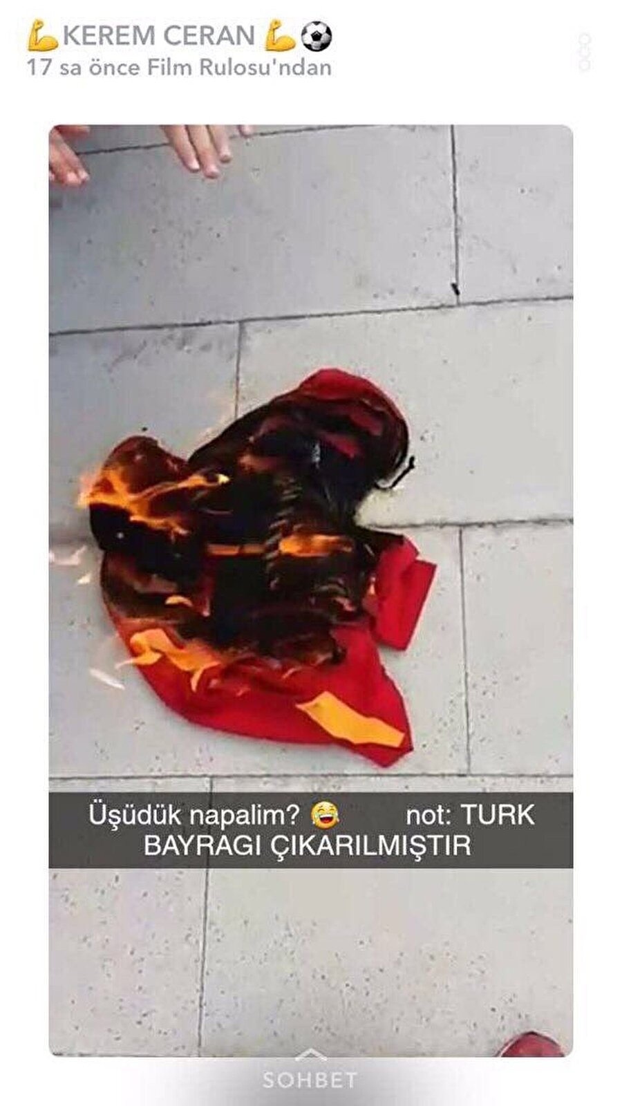 Formayı yaktıkları anı da böyle paylaştılar.