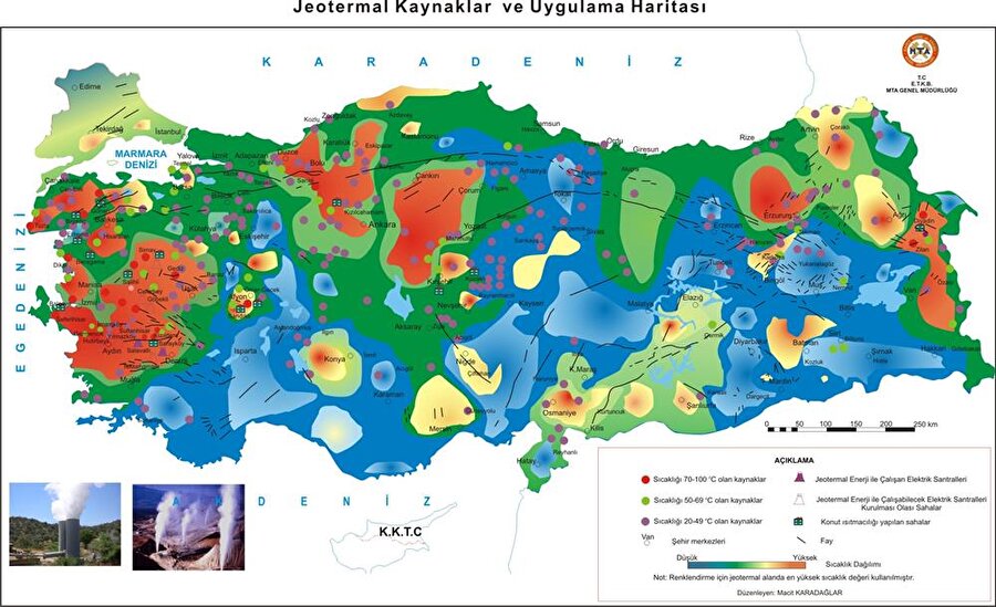 Türkiye jeotermal enerji haritası.