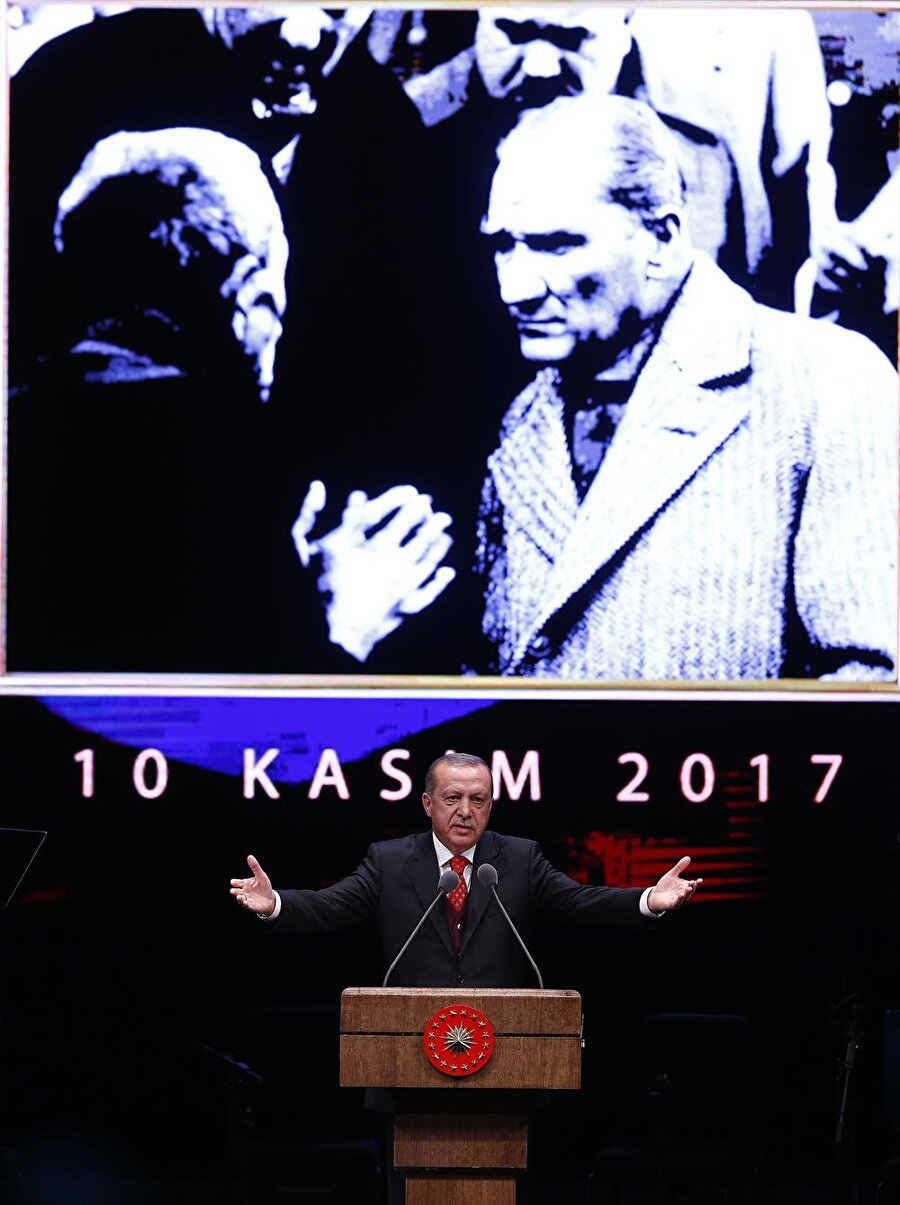 Cumhurbaşkanı Erdoğan, Beştepe Millet Kültür ve Kongre Merkezi'nde düzenlenen Atatürk'ü anma töreninde konuştu.