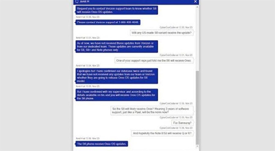 Peki ama bu güncelleme konusu nereden çıktı? nCyberConCode isimli Reddit profili, Samsung destek birimiyle olan yazışmaları paylaşıyor ve "güncelleme" durumu netleşiyor. 