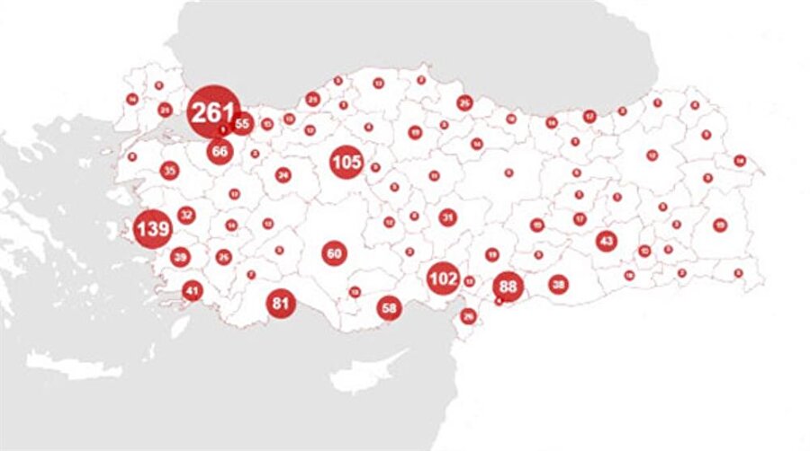 Türkiye'de kadın şiddetinin haritası.