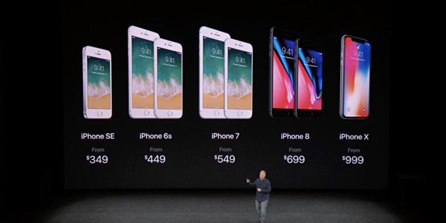 iPhone'ların ABD'deki güncel fiyatları. iPhone 8'ler 699 dolardan başlarken, iPhone X'in taban modeli ise 999 dolar. 