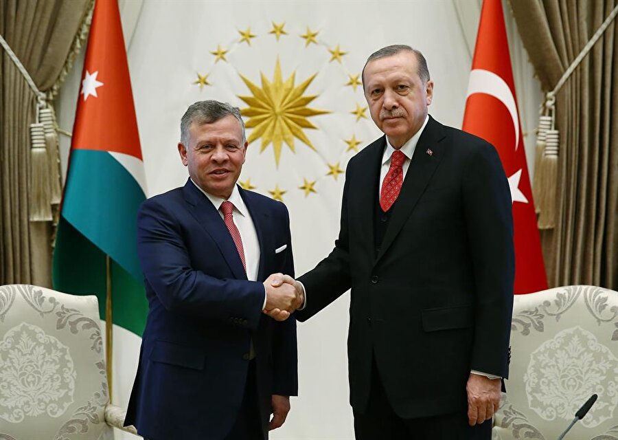 Cumhurbaşkanı Recep Tayyip Erdoğan, Cumhurbaşkanlığı Külliyesi'nde Ürdün Kralı II. Abdullah ile görüştü.
