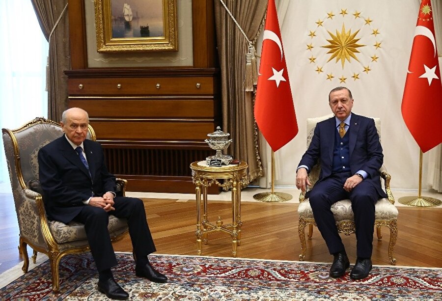 Cumhurbaşkanı Recep Tayyip Erdoğan, MHP Genel Başkanı Devlet Bahçeli