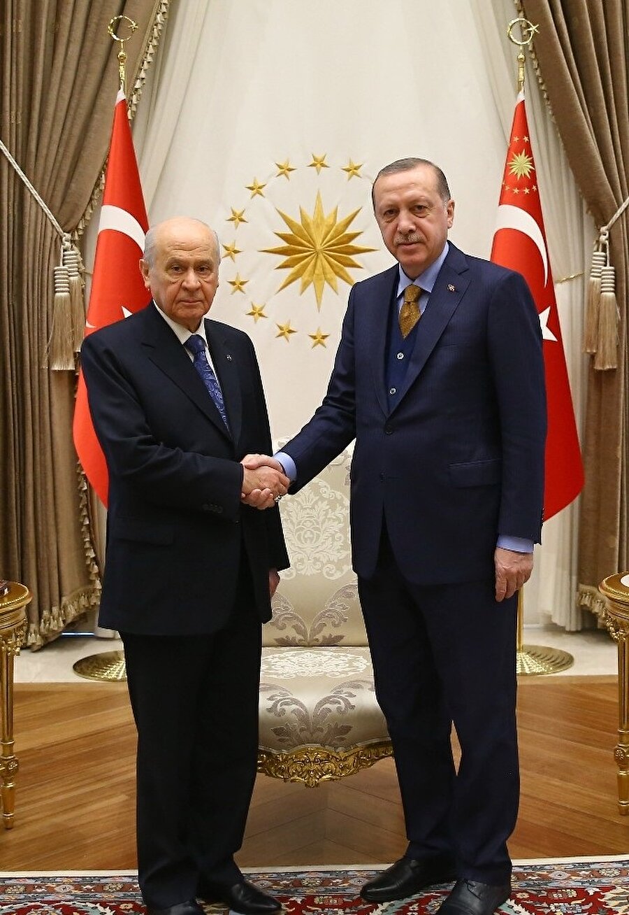 Cumhurbaşkanı Recep Tayyip Erdoğan, MHP Genel Başkanı Devlet Bahçeli