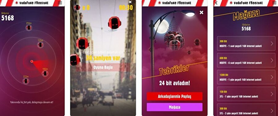 Vodafone Freezone'da bulunan 'İnternet Avcıları' oyun içi görüntüleri.