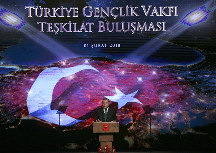 Cumhurbaşkanı Recep Tayyip Erdoğan, Cumhurbaşkanlığı Külliyesi'nde düzenlenen Türkiye Gençlik Vakfı (TÜGVA) Teşkilat Buluşması'na katılarak konuşma yaptı.