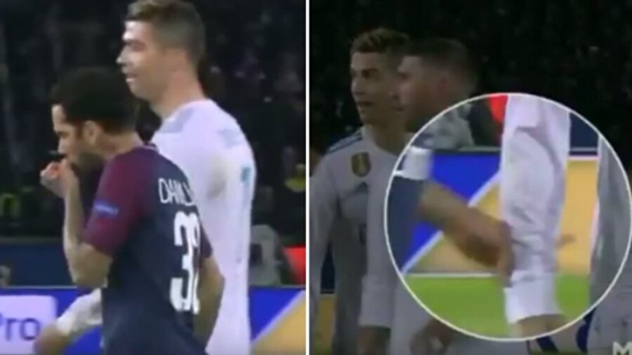 Dani Alves'in burnundaki pisliği Ronaldo'ya sürmesi Avrupa basınında da geniş yankı buldu.