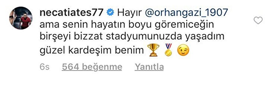 Necati Ateş'in Fenerbahçe taraftarına cevabı.