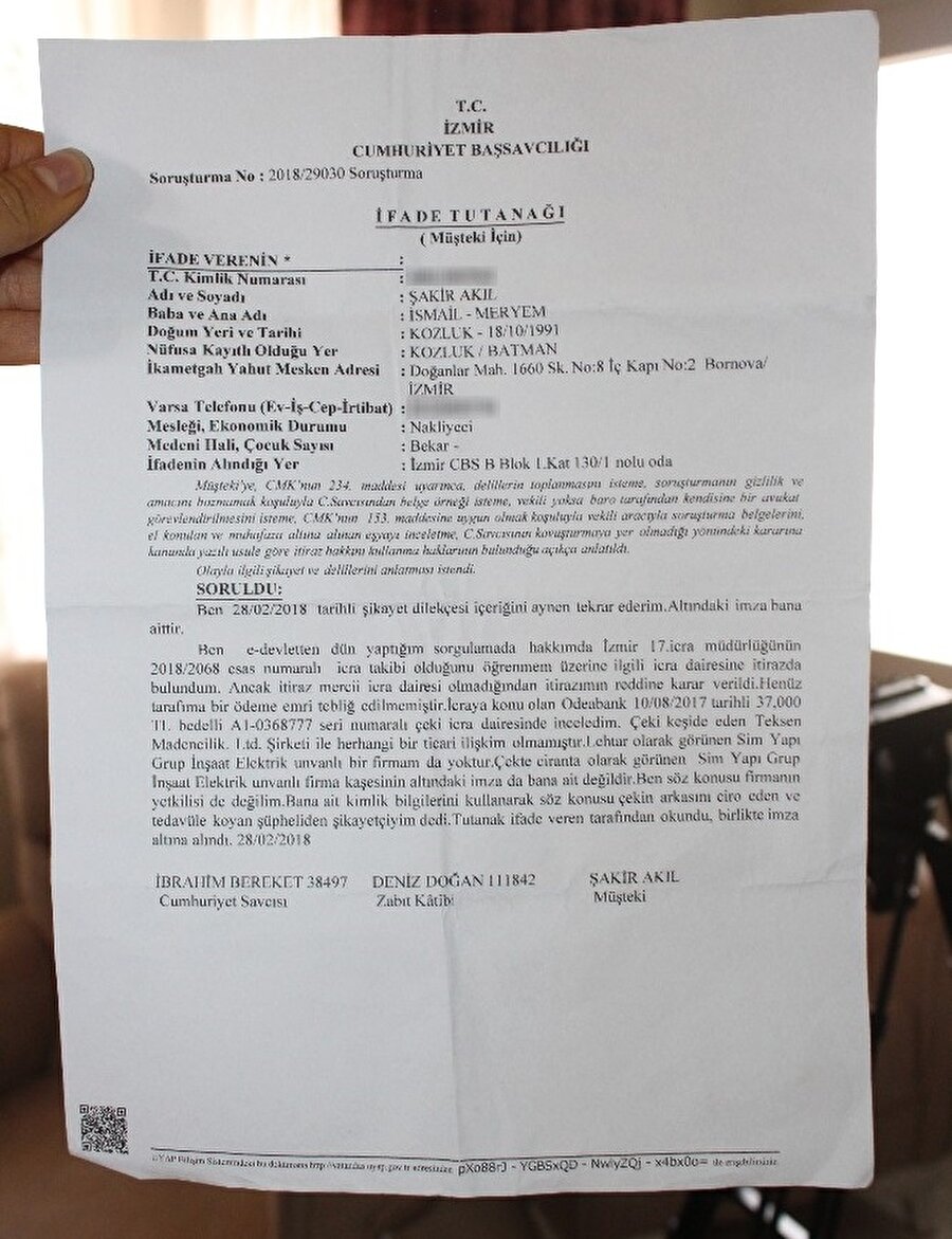  Akıl, bir hafta önce e-devlet sistemine girmesiyle büyük şaşkınlık yaşadı ve soluğu mahkemede aldı.