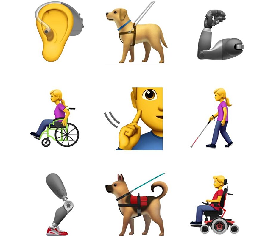 Apple'ın Evrensel Kod Konsorsiyumu'na sunduğu öneriler arasında özenle çizilmiş ve birçok ayrıntısı düşünülmüş emojiler yer alıyor. Bunlar da bazıları... 