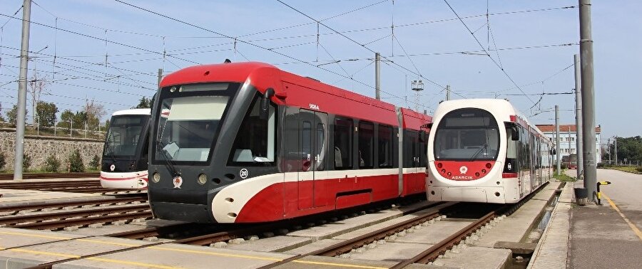 Samsun Büyükşehir Belediyesi Samulaş A.Ş'ye ait trenler.