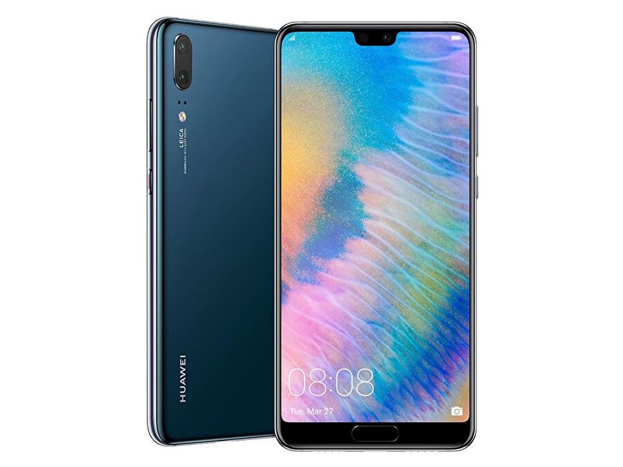 Huawei P20'nin önden ve arkadan görünüşü. Android akıllı telefon üreticileri, iPhone X'un araladığı kapıdan gitmeye devam ediyor, BKZ: çentikli tasarım. : )